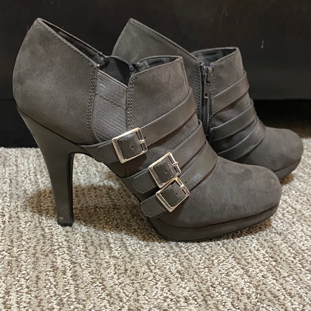 Fergalicious Elegant Taupe Heeled Booties